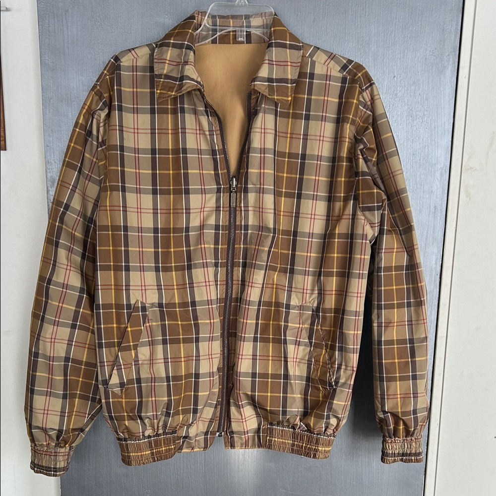 Barbour AYR Tartan reversible Brown Plaid windbreaker